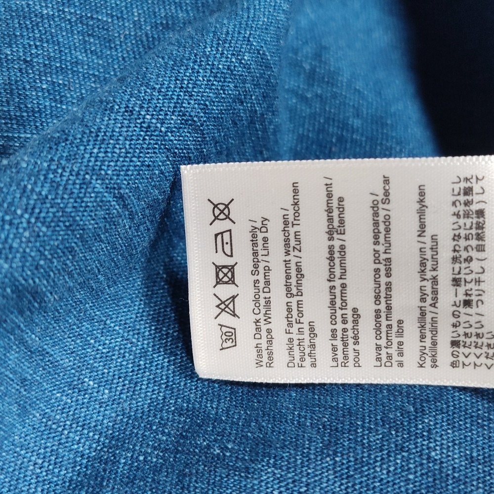NWT Joules Ariella blue cotton tie-waist t-shirt dress v-neck 3/4 sleeve size 8 - Picture 12 of 13